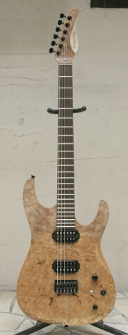 Sottile Custom 666 BURL MAPLE top/FIGURED MAHOGANY back, F/B: PAU FERRO